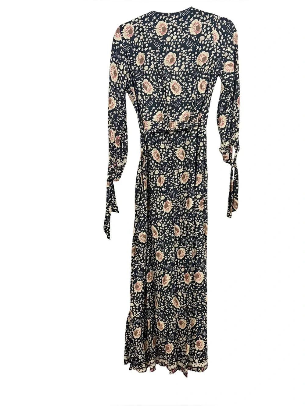 Natalie Martin Danika Floral Wrap Maxi Dress XS Vintage Flowers Long Sleeve Boho - Picture 5 of 8